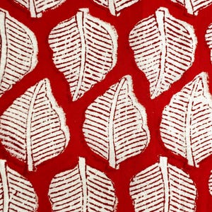 Red Floral Block Print By the Yard Indian Fabric,Dressmaking Fabric,Fabric for Sewing,Quilting,Upholstery Fabric,Curtain Fabric