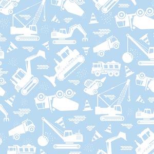 Tela azul claro para camiones de construcción, tela para tractores, tela cortada a medida, tela para tiendas, tela de algodón para acolchado, tela ancha, tela Minky, tela de punto