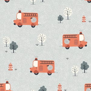 Vintage Firetruck Fabric, Firefighter Fabric, Fabric by the Yard, Marta Munte Quilting Cotton, Minky, Broadcloth, Knit Fabric, Spandex