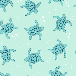 Green Sea Turtle Fabric, Ocean Animal Fabric, Fabric by the Yard, Prue Melanie, Swim Fabric, Boardshort Fabric, Quilting Cotton, Canvas