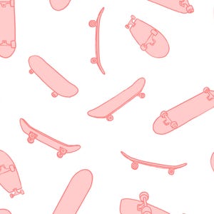 Pink Skateboard Fabric, Girl Skateboard Fabric, Fabric by the Yard, Audrey Fuller, Quilting Cotton, Knit Fabric, Canvas, Minky, Jersey