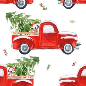 Roter Weihnachtstruck-Stoff, Hundestoff, Weihnachtsbaum-Stoff, Meterware, Quilt-Baumwolle, breiter Stoff, Satin, Leinwand, Minky