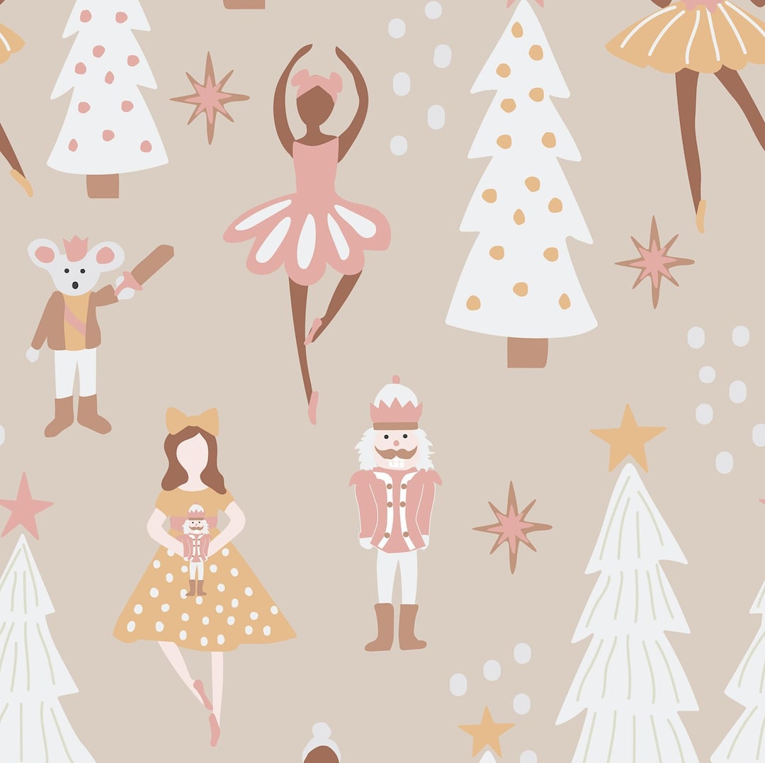 Neutral Nutcracker Fabric, Christmas Fabric, Fabric by the Yard, Hey