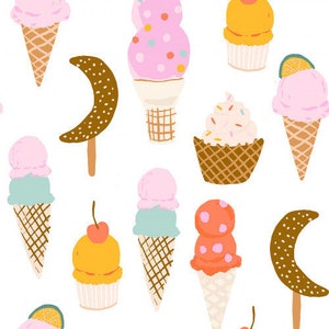 Eiscreme-Kegel-Stoff, Stoff-Bulk-Lager, Indy Bloom Design, Quilten Baumwolle, Schwimmen Stoff, Sommer Stoff, Bambus, Baumwolle Elastan, Wollstoff