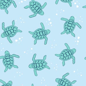 Blue Sea Turtle Fabric, Fabric by the Yard, Quilting Cotton, Prue Melanie, Swim Fabric, Boardshort, Quilting Cotton, Broadcloth, Spandex