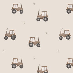 Tela de tractor marrón pequeño, tela cortada a medida, tela agrícola, Autumn River, algodón para acolchado, satén, paño fino, tela Minky, tela de punto