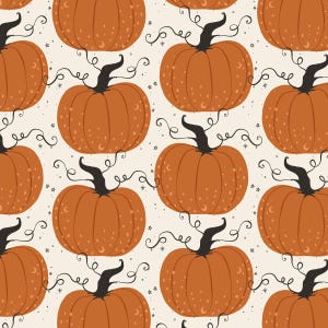Whimsical Pumpkin Fabric, Fabric by the Yard, Fall Fabric, Thanksgiving, Deinki, Quilting Cotton, Bamboo, Jersey, Canvas, Spandex,Broadcloth