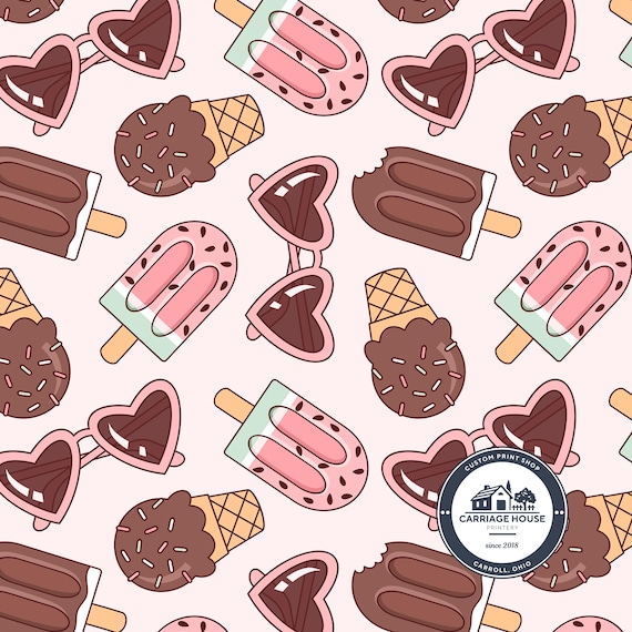 Summer Ice Cream Fabric, Popsicle Print, Julie Storie Designs
