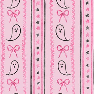 Pink Ghost Fabric, Halloween Bows Fabric, Fall Fabric, Vivie and Ash, Broadcloth, Quilting Cotton, Knit Fabrics, Sateen, Broadcloth, Minky