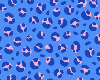 Tissu imprimé léopard bleu sarcelle, tissu imprimé animal, tissu par mètre, petits faiseurs de sourires, coton matelassé, satinette, drap fin, toile, élasthanne