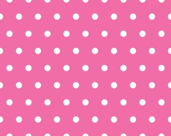 Valentine's Polka Dots, Fabric by the Yard Cate and Rainn, Quilting Fabric, Organic Cotton, Bamboo, French Terry, Jersey, Swim Fabric
