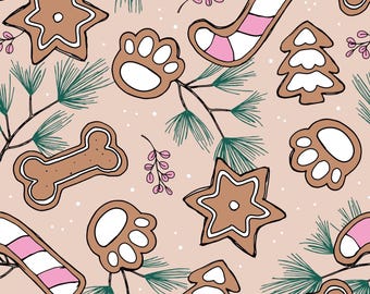 Tela de golosinas navideñas para perros, tela de galletas para perros, tela cortada a medida, telas de algodón, lona, tejidos de punto, Minky, spandex para acolchado Little Smilemakers