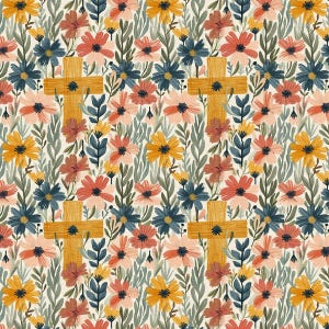 Boho Kreuz Floral Stoff, Christliche Stoffe, Meterware, Tori Egeler, Quilting Baumwolle, Minky, Leinwand, Sateen, Feiner, Elastan