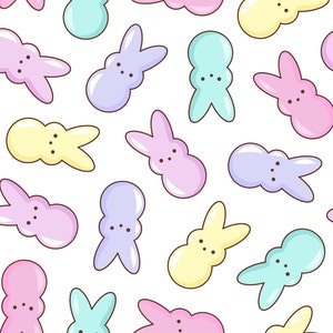 Pastel Bunny Candy Fabric, Easter Bunny Fabric, Fabric by the Yard, Julie Storie Quilting Cotton, Sateen, Knit Fabric, Canvas, Spandex, Swim