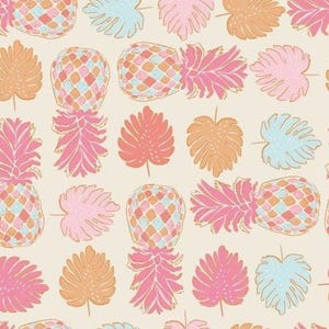 Colorful Pineapple Fabric, Summer Fruit Fabric, Fabric by the Yard, Chelsea Benefield, Quilting Cotton, Swim Fabric, Boardshort, Sateen