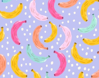 Colorful Banana Fabric, Summer Fruit Fabric, Fabric by the Yard, Colour & Joy, Swim Fabric, Boardshort, Quilting Cotton, Canvas, Bamboo