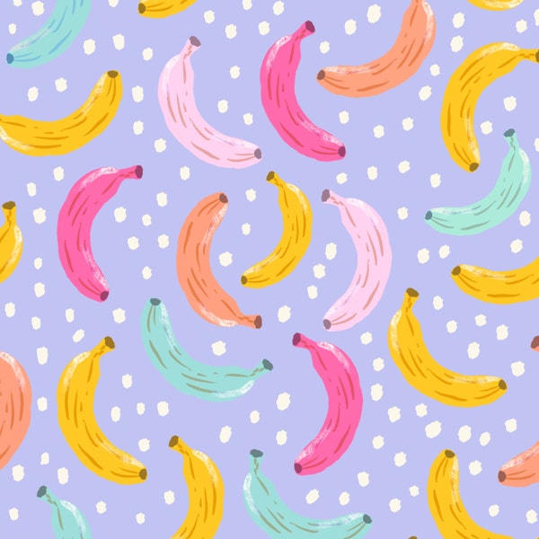 Colorful Banana Fabric, Summer Fruit Fabric, Fabric by the Yard, Colour & Joy, Swim Fabric, Boardshort, Quilting Cotton, Canvas, Bamboo