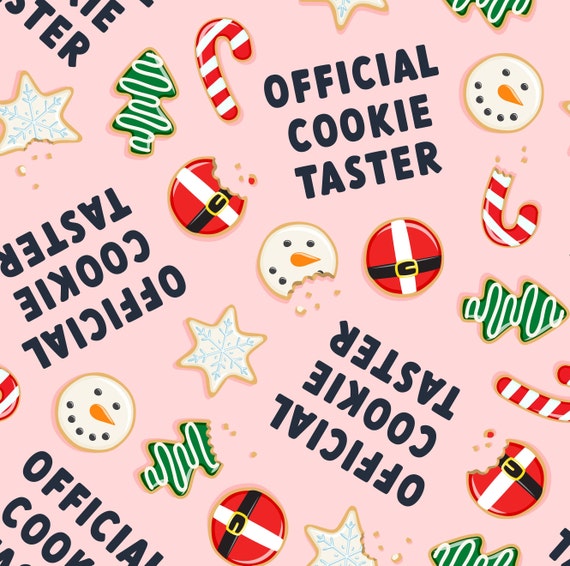 Official Cookie Taster Fabric, Pink Christmas Fabric, Fabric by the Yard, Little Arrow Design, Quilting Cotton, Spandex, Sateen, Minky