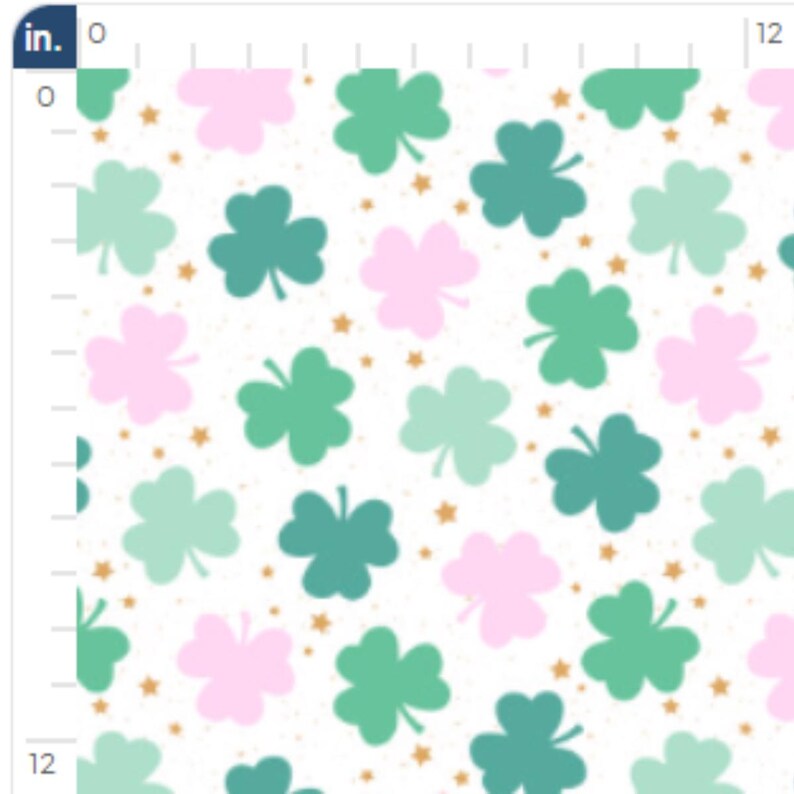 Pink and Green Shamrock Fabric, St Patrick's Day Clover Print, Julie Storie Designs image 2