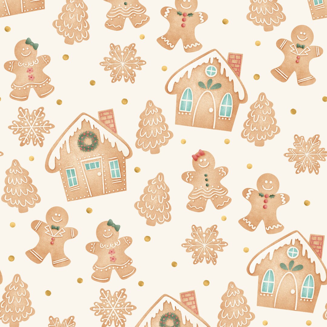 Gingerbread House Fabric, Christmas Fabric, Gingerbread Men, Fabric by