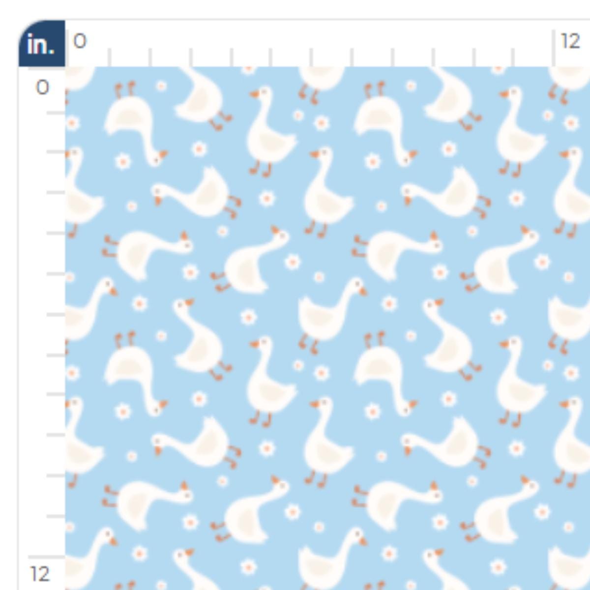 Light Blue Duck Fabric, Bird Print, Prue Melanie - Etsy