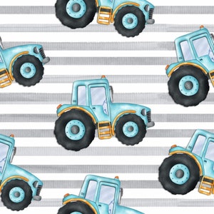 Tela de tractor azul, tela cortada a medida, tela para vehículos, tela personalizada, algodón acolchado, satén, paño fino, tela Minky, tejido de punto, jersey