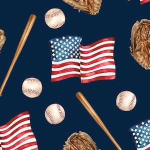 Baseball Amerikanische Flagge Stoff, Bunt Sport-Stoff, Cate und Rainn, Meterware, Quilt Baumwolle, Strickstoff, Spandex, Minky