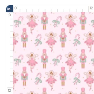 Light Pink Nutcracker Fabric, Christmas Ballerina Print, Izzywes ...
