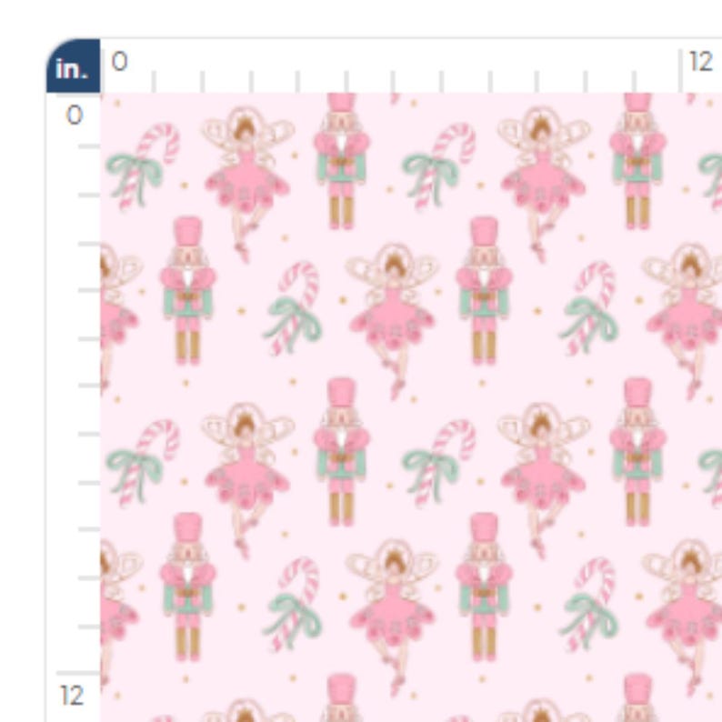 Light Pink Nutcracker Fabric, Christmas Ballerina Print, Izzywes ...