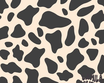 Black and Cream Cow Spot Fabric, Fabric by the yard, Farm Animal Fabric, Camila Prints, Quilting Cotton, Knit Fabric, Canvas, French Terry