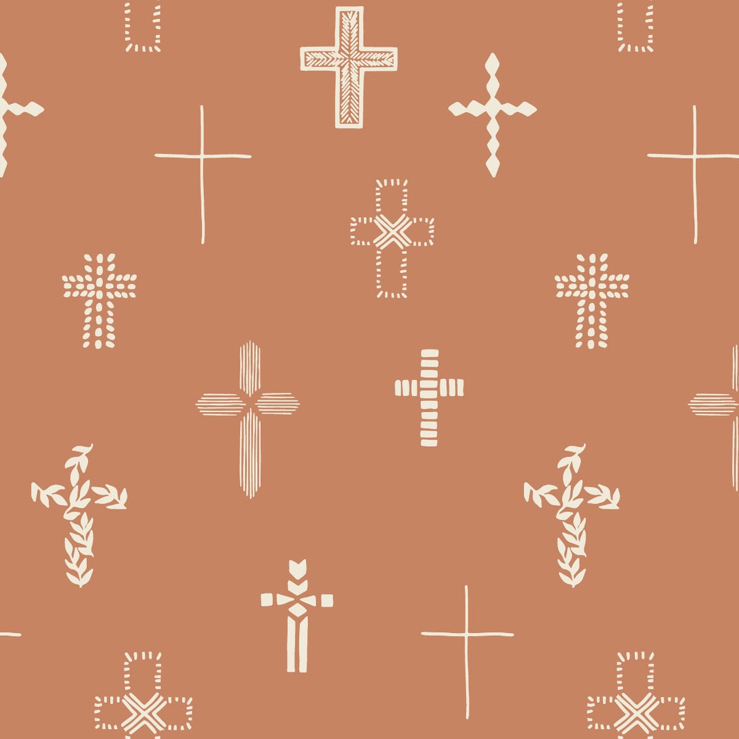 Cross Fabric Terracotta Color Fabric by the Yard Erin Etsy
