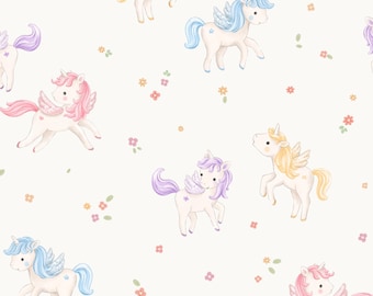 Tkanina Pastel Unicorn, Tkanina Girl Unicorn, Tkanina cięta na wymiar, Autumn River, Bawełna pikowana, Tkanina szeroka, Satyna, Płótno, Minky, Jersey