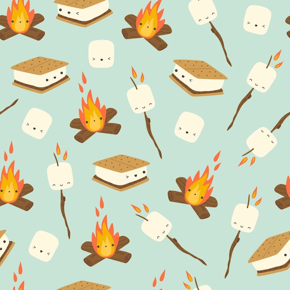 Mintfarbener S'mores-Stoff, Lagerfeuer-Campingstoff, Meterware, Becca  Alessi, Quilting Baumwolle, Spandex, Bambus, French Terry, Canvas - Etsy.de