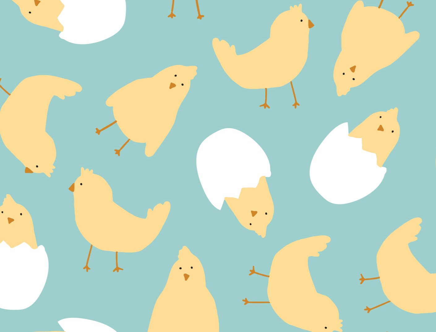 Easter Fabric Indy Bloom Design Chickies in Teal Fabric by - Etsy