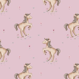 Rosa Pferde Stoff, Baby Mädchen Pferd Stoff, Meterware, Autumn River, Quilting Baumwolle, Satin, Minky, Feinstrick, Leinwand, Feinstrick