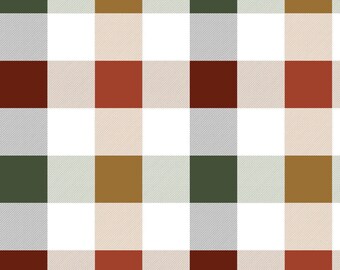 Julginghamtyg, Senapsröd Tranbärsgingham, Tyg på metervara, Indy Bloom-design, Quiltbomull, Jersey, Bambu, Spandex