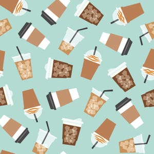 Mint Coffee Fabric, Coffee Cup Fabric, Fabric by the Yard, Little Arrow Design, Quilting Cotton, Broadcloth, Canvas, Knit Fabrics, Sateen