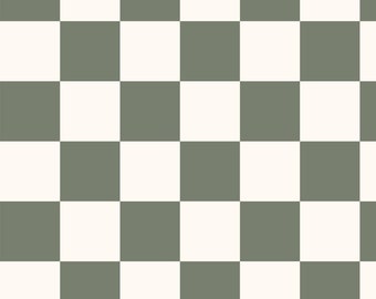 Green Checker Fabric, Fabric by the Yard, Check, Quilting Cotton, Canvas, Spandex, Broadcloth, Bamboo, Swim, Boardshort, French Terry