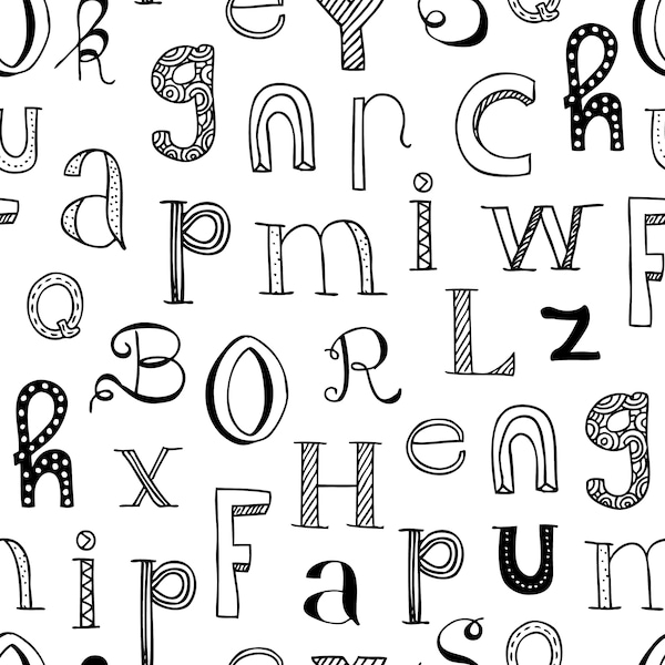 Alphabet Fabric - Etsy