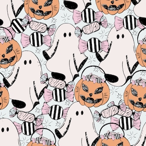 Ghost Fabric, Halloween Fabric, Pumpkin Fabric, Cute Halloween Fabric, Aryn Haus, Quilting Cotton, Knit Fabric, Canvas, French Terry, Bamboo