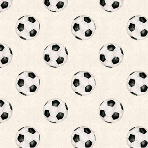 Cream Soccer Ball Fabric, Fabric by the Yard, Sports Fabric, Cate & Rainn, Quilting Cotton, Minky, Broadcloth, Sateen, Minky, Spandex