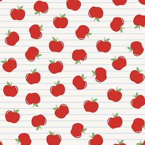 Tela de manzana para la vuelta al cole, tela de papel para cuaderno, tela cortada a medida, Becca Alessi, algodón para acolchado, lona, tejido de punto, jersey, minky