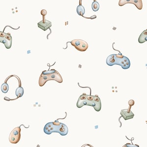 Video Game Fabric, Gaming Controller Fabric, Fabric by the Yard, Autumn River, Quilting Cotton, Knit Fabric, Canvas, Spandex, Jersey
