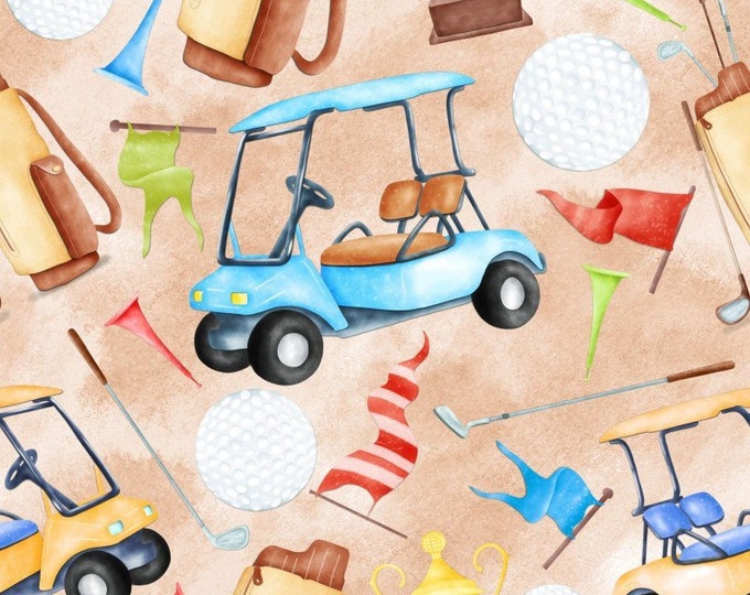 Golf Fabric, Fabric by the Yard, Golf Cart Fabric, Quilting Cotton ...