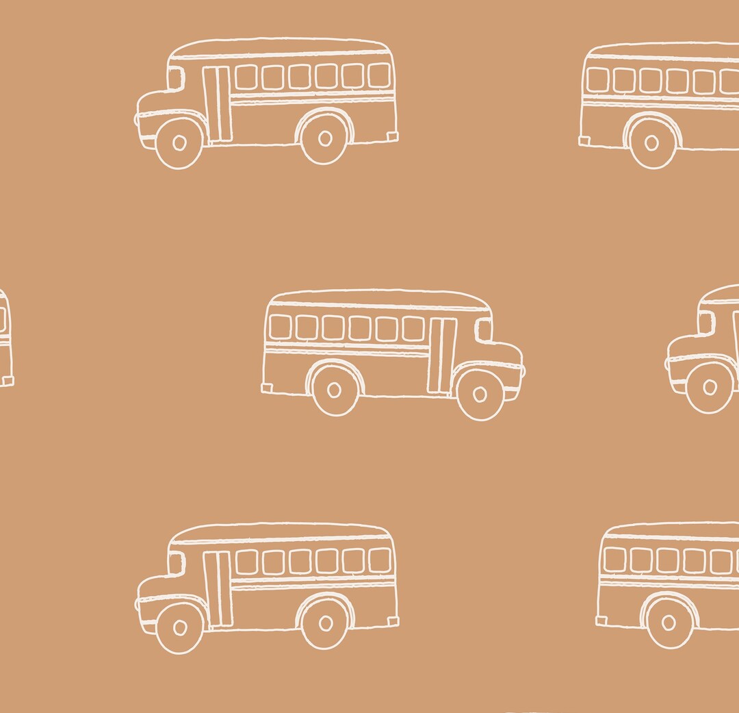 School Bus Fabric, Fabric by the Yard, Back to School Fabric, Quilting ...