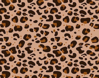 Brown Leopard Print Fabric, Animal Print Fabric, Fabric by the Yard, Michelle Hemeon, Quilting Cotton, Canvas, Knit Fabric, Sateen, Minky
