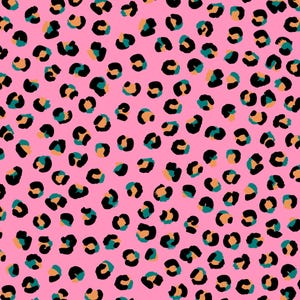 Pink Leopard Print Fabric, Animal Print Fabric, Fabric by the Yard, Little Smilemakers, Quilting Cotton, Canvas, Knit Fabric, Sateen, Minky