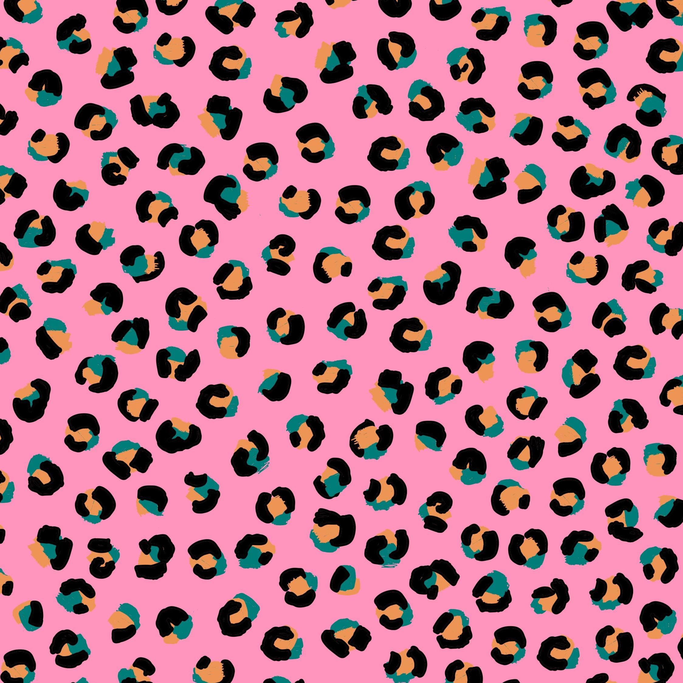 Pink Leopard Print Fabric, Animal Print Fabric, Fabric by the Yard