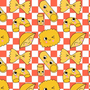 Tela de fideos, tela de pasta, tela de comida con dibujos animados, tela infantil, tela cortada a medida, león cohete, algodón para acolchado, minky, lona, tejidos de punto