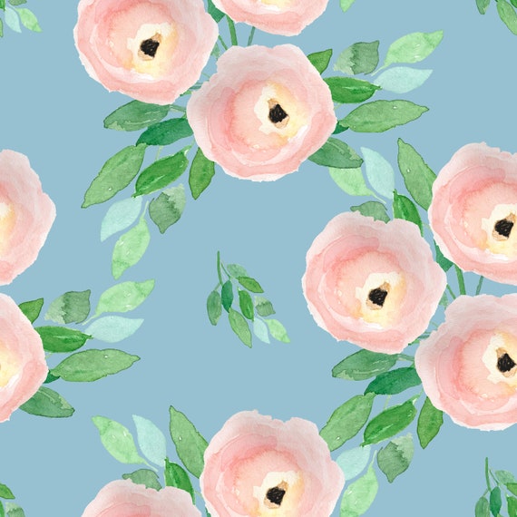 Frühlings-Rosen-Ostern-Blau-Blumen-Stoff, Stoff-Bulk-Lager